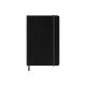 front of notebook black hardcover with elastic closure and bookmark