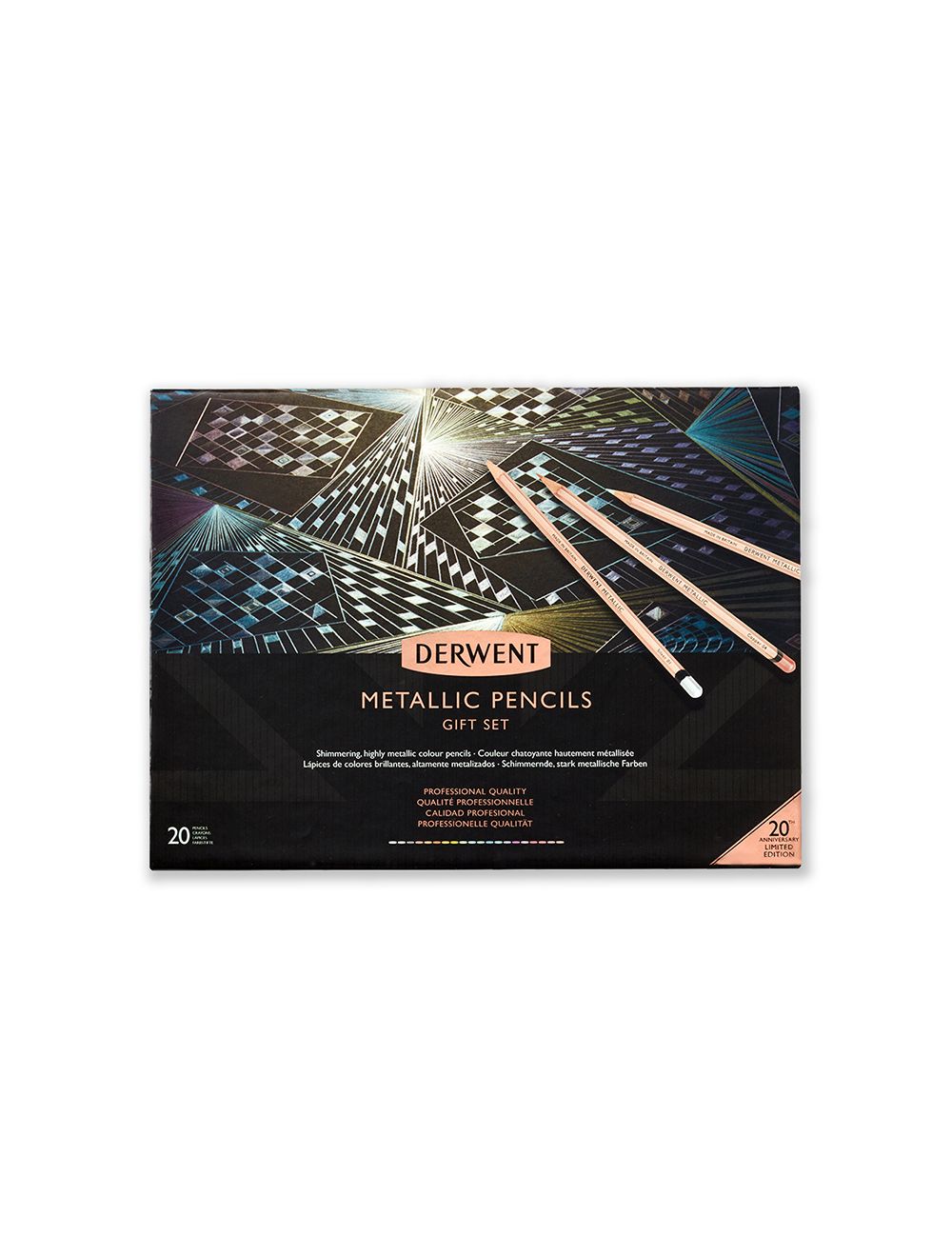 NEW 20 Colours Derwent METALLIC Pencils Limited Edition Anniversary Gift Set Art