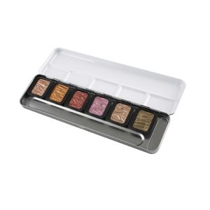 Finetec Artist Pearlescent Watercolor Paint 6 Color Warm Set