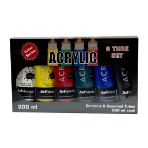 At Materials Acrylics 200ml 6 Tube Set