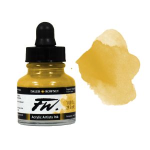 Daler Rowney FW Acrylic Ink 1oz Yellow Ochre