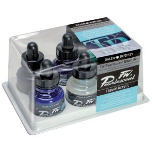 Daler Rowney FW Acrylic Artist Ink Pearl Effects Set of 6