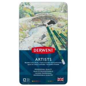 Derwent Artists Colored Pencil Set of 12 Tin