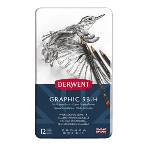 Derwent Graphic Pencil Sketching Set of 12 Soft 9B-H