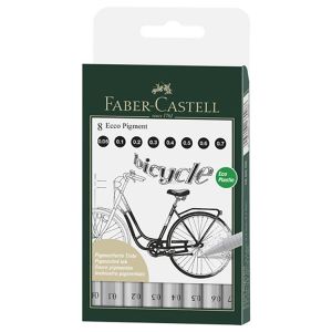 Ecco Pigment Fineliner Set of 8 Wallet Set Black