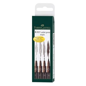 Pitt Pen Sepia Pouch Set of 4