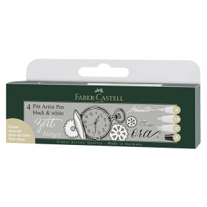 Pitt Pen Black and White Wallet of 4