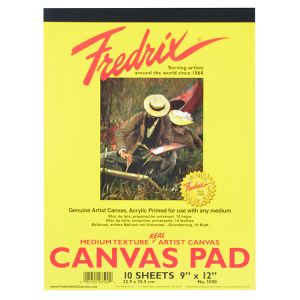 Fredrix 9x12 White Canvas Pad
