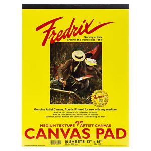 Fredrix 12x16 White Canvas Pad