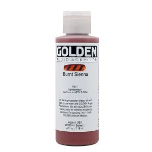 Golden Fluid Acrylic Burnt Sienna 4oz ⚠️