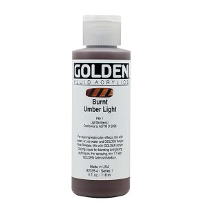 Golden Fluid Acrylic Burnt Umber Light 4oz ⚠️