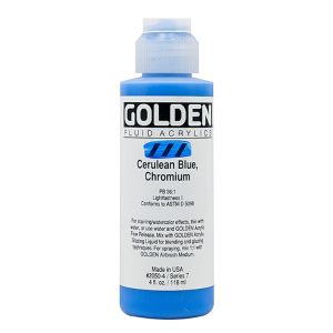 Golden Fluid Acrylic Cerulean Blue Chromium 4oz ⚠️