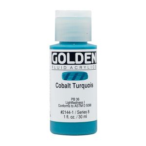 Golden Fluid Acrylic Cobalt Turquoise 1oz ⚠️