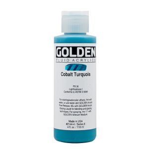 Golden Fluid Acrylic Cobalt Turquoise 4oz ⚠️