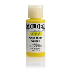 Golden Fluid Acrylic Hansa Opaque Yellow 1oz
