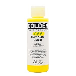 Golden Fluid Acrylic Hansa Yellow Opaque 4oz