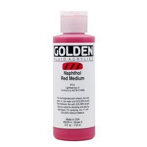 Golden Fluid Acrylic Naphthol Red Medium 4oz