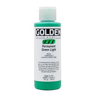 Golden Fluid Acrylic Permanent Green Light 4oz