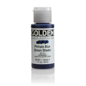 Golden Fluid Acrylic Pthalo Blue Green Shade 1oz