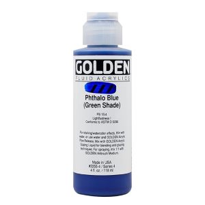 Golden Fluid Acrylic Pthalo Blue Green Shade 4oz