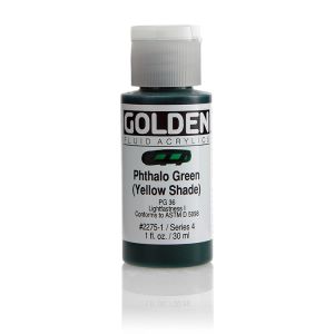 Golden Fluid Acrylic Pthalo Green Yellow Shade 1oz