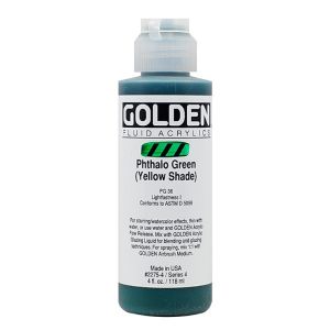 Golden Fluid Acrylic Pthalo Green Yellow Shade 4oz