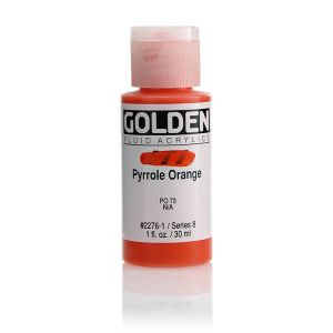 Golden Fluid Acrylic Pyrrole Orange 1oz