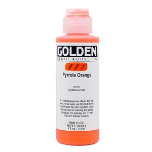 Golden Fluid Acrylic Pyrrole Orange 4oz