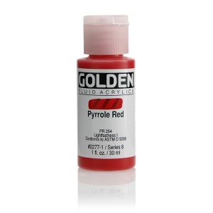 Golden Fluid Acrylic Pyrrole Red 1oz
