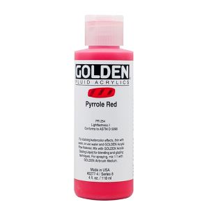 Golden Fluid Acrylic Pyrrole Red 4oz