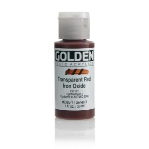 Golden Fluid Acrylic Transparent Red Iron 1oz