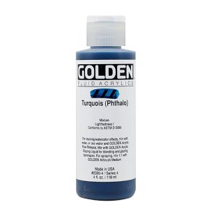 Golden Fluid Acrylic Turquoise Phthalo 4oz