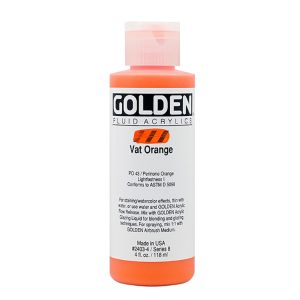 Golden Fluid Acrylic Vat Orange 4oz