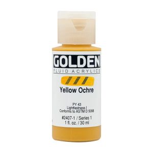 Golden Fluid Acrylic Yellow Ochre 1oz ⚠️