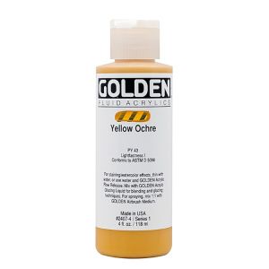 Golden Fluid Acrylic Yellow Ochre 4oz ⚠️