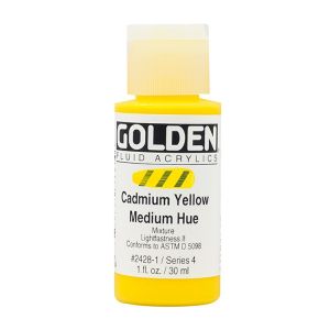 Golden Fluid Acrylic Cadmium Yellow Medium Hue 1oz ⚠️