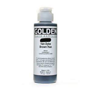 Golden Fluid Acrylic Van Dyke Brown Hue 4oz ⚠️