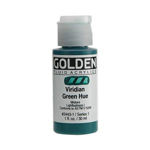 Golden Fluid Acrylic Viridian Green Hue 1oz ⚠️