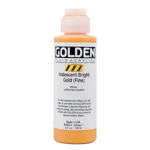 Golden Fluid Acrylic Iridescent Bright Gold Fine 4oz ⚠️