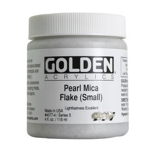 Golden Heavy Body Acrylic Iridescent Pearl Mica Flakes Small 4oz
