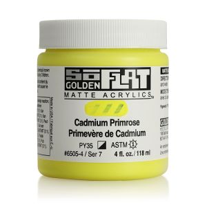Golden SoFlat Matte Acrylic 4oz Cadmium Primrose S7