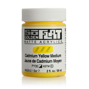 Golden SoFlat Matte Acrylic 2oz Cadmium Yellow Medium S7