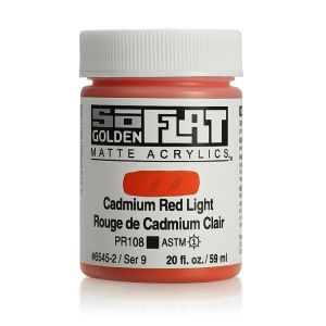 Golden SoFlat Matte Acrylic 2oz Cadmium Red Light S9