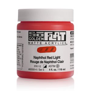 Golden SoFlat Matte Acrylic 4oz Naphthol Red Light S5
