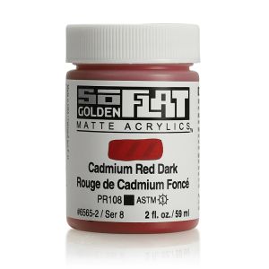 Golden SoFlat Matte Acrylic 2oz Cadmium Red Dark S8