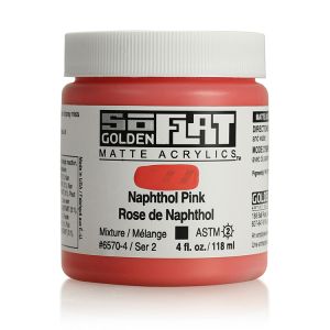 Golden SoFlat Matte Acrylic 4oz Naphthol Pink S2