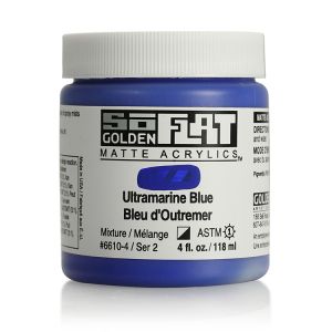 Golden SoFlat Matte Acrylic 4oz Ultramarine Blue S2