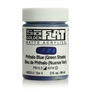 Golden SoFlat Matte Acrylic 2oz Phthalo Blue Green Shade S4