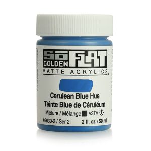 Golden SoFlat Matte Acrylic 2oz Cerulean Blue Hue S2