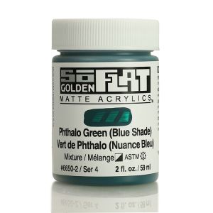 Golden SoFlat Matte Acrylic 2oz Phthalo Green Blue Shade S4